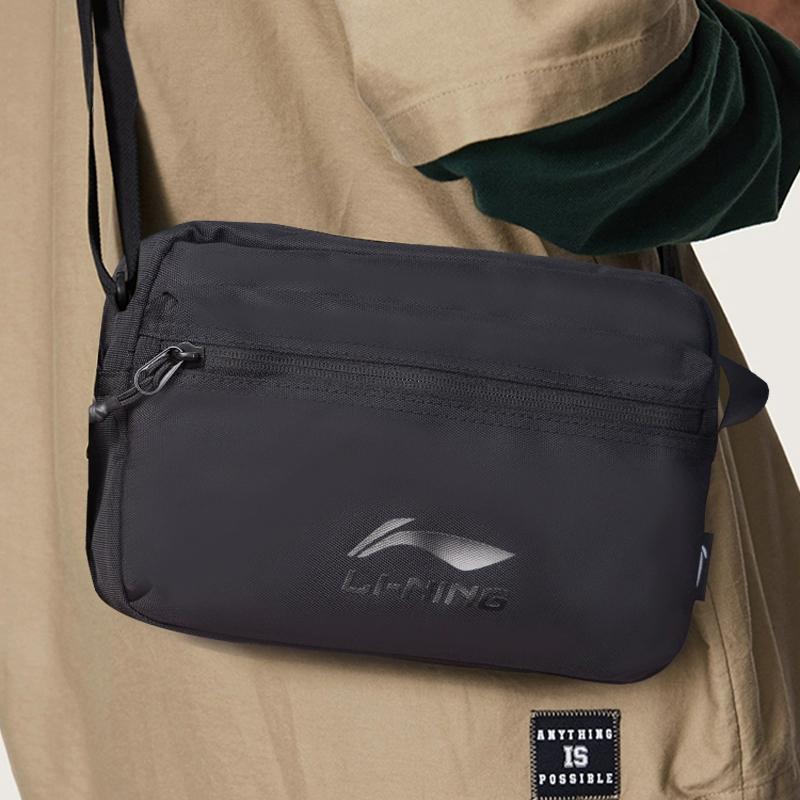 New LiNing Fabric Crossbody Bags Trumpets Unisex Black XMX077