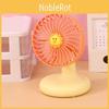 Cute Cartoon Style Mini Usb Desk Fan With Strong Wind Power Yellow/brown/pink/blue