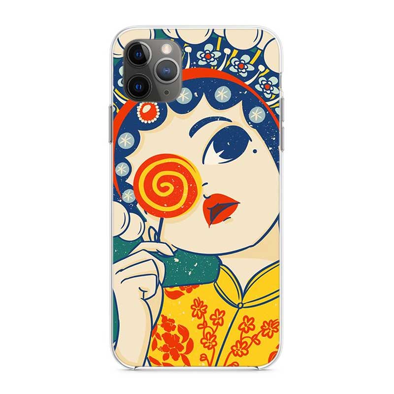 Husa de telefon amuzantă și încântătoare Operă Peking pentru iPhone XS 12 Mini 11 Pro Max Moale XR 10 X 8 7 6s Plus 6 SE 5 Husă mobilă unică