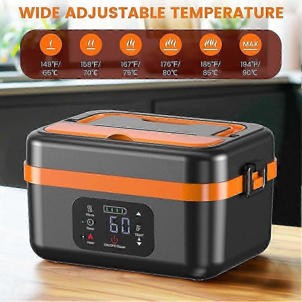 Cordless Electric Lunch Box,Rechargeable Self-Heating Food Warmer with 16000mAh Battery,for Work/Travel/Car/Office EU