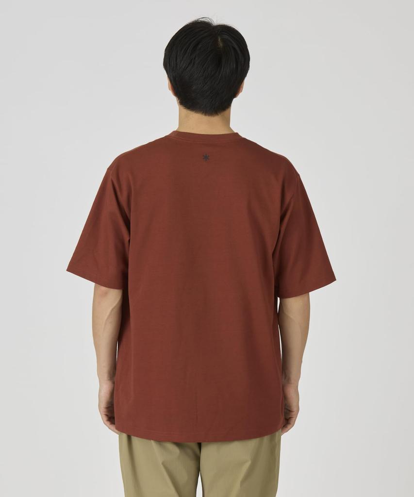 Snow Peak New Standard Square Logo Short Medium T-Shirt NSD-TS-25AU002, Sleeve, Men's/Women's, Yellow,