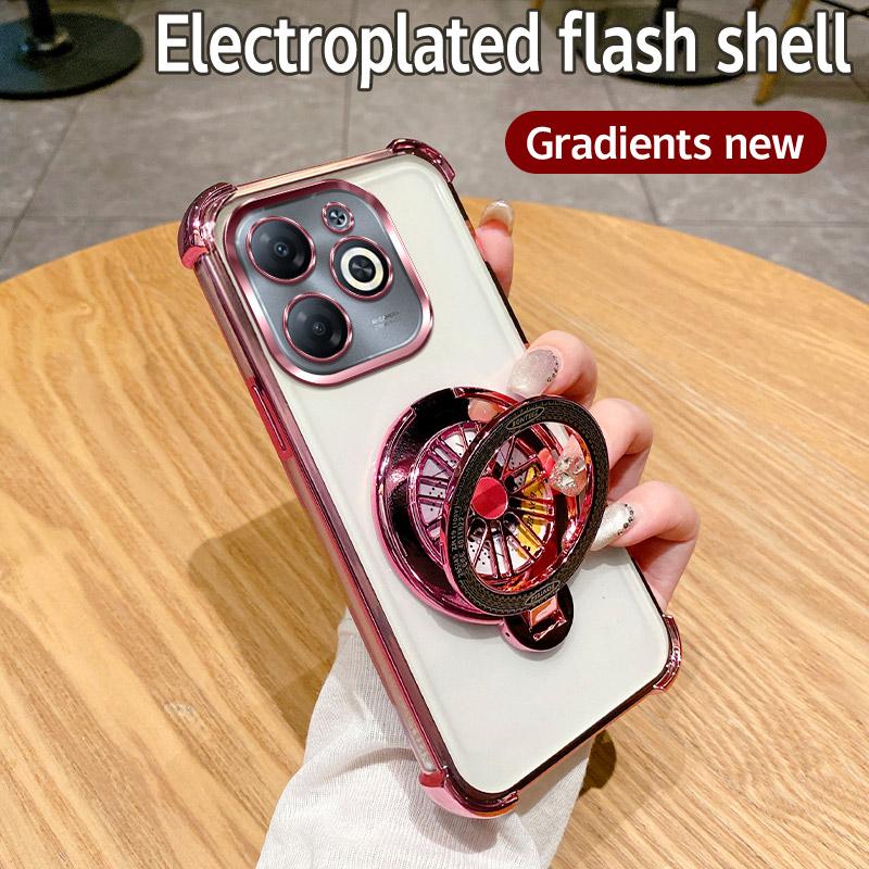 Spark 20 Drehbarer Gyro-Halter für Magsafe Magnetische Hülle für Funda Tecno Spark 20 Pro Spark20 20Pro 20C Transparente Ständerabdeckung