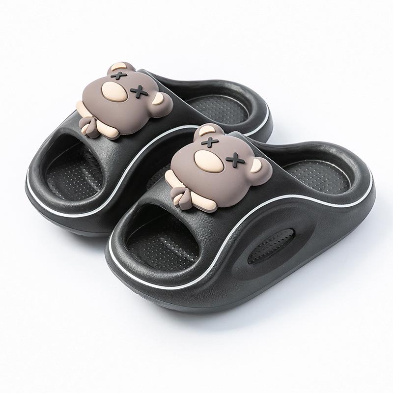 

Adorable Bear Kids EVA Slippers: 2025 Non-Slip Soft Sole Sandals for Boys & Girls 160mm чорний