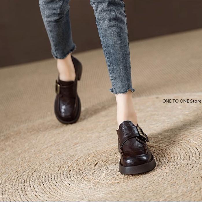 Womens Derby Shoes Autumn Slip-on Casual Female Sneakers Loafers With Fur Clogs Platform Shallow Mouth Round Toe British Style