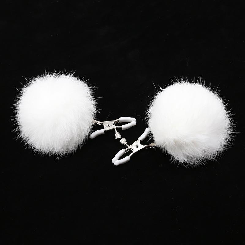 Fur Furry Ball Nipple Clips Adjustable Clamps Metal Breast Flirting Erotic Accessories Women Couples BDSM Bondage Game Sex Toys
