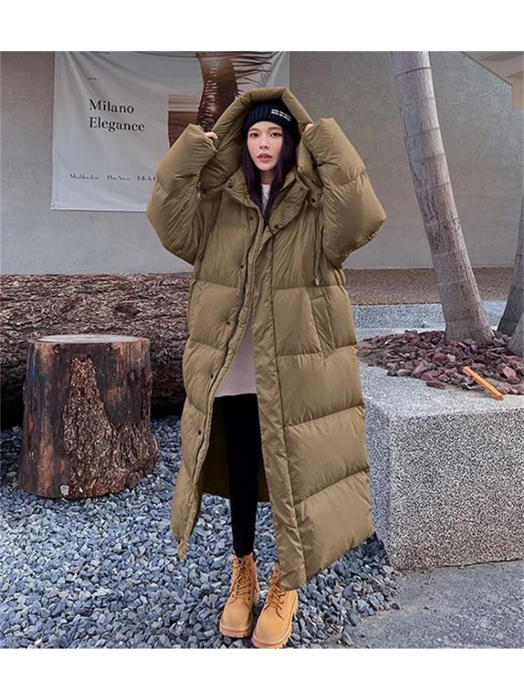 Warm Winter Pink Hooded Long Women Parkas Chaqueta Thick Cotton Padded Windproof Parcas Overcoat Casual Loose Snow Wear Jaquetas