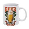 1pc 11oz Double-Sided Printed Mug for Beer Enthusiasts, Durable, Clean Ceramic Cup