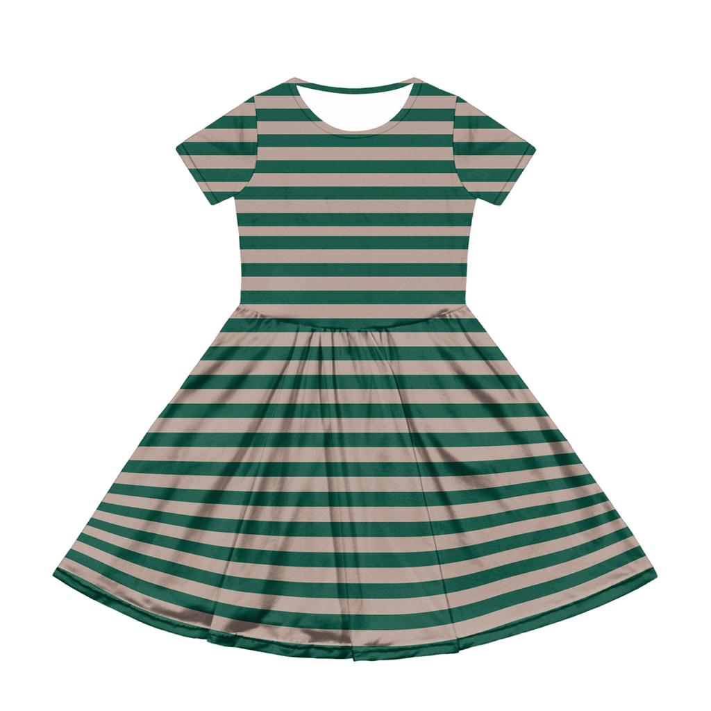 Dziewczęca Sukienka Letnia Kolor & Wzór Krótki Rękaw Z Kieszenią Casualowa Sukienka Krótki Rękaw Sukienka Imprezowa Dzień Wielkanocy