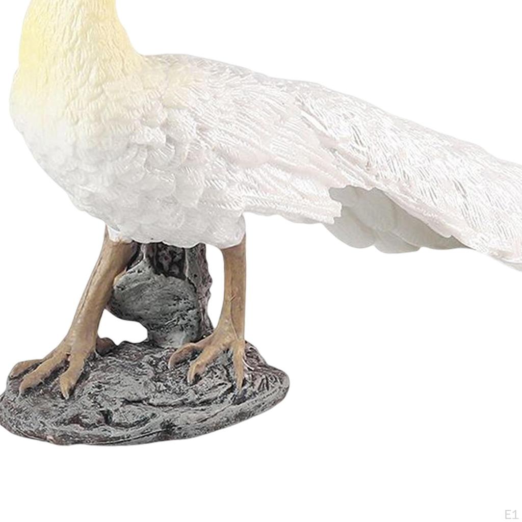 Modellino Pavone Simulazione Figura Animale Scultura Statua Statuetta per Bomboniere Giocattolo per Bambini Giardino