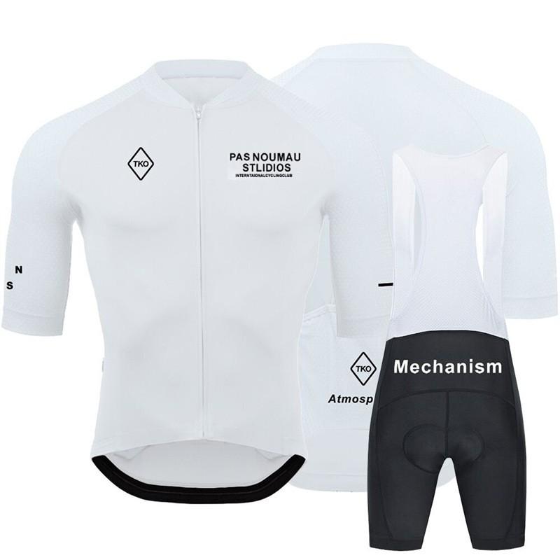 Men Women Cycling Jersey Bib Shorts Set Breathable Bike Riding Outfit Milk Silk Fabric