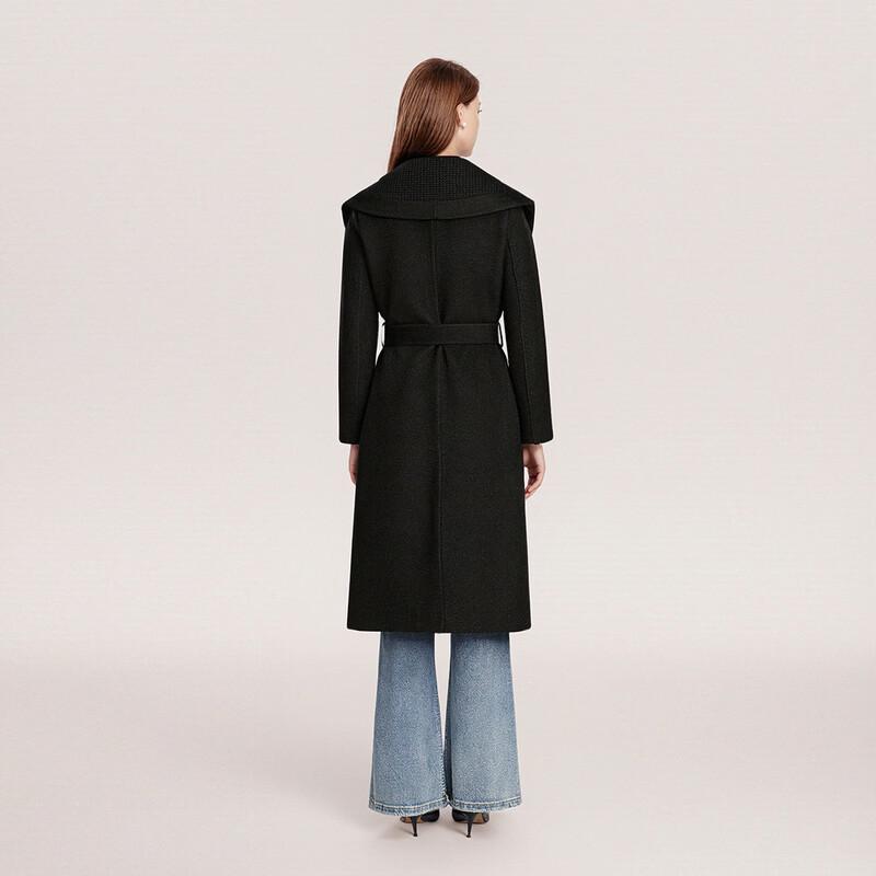 FivePlus Women's Mid-Length Wool Blend Lapel Coat