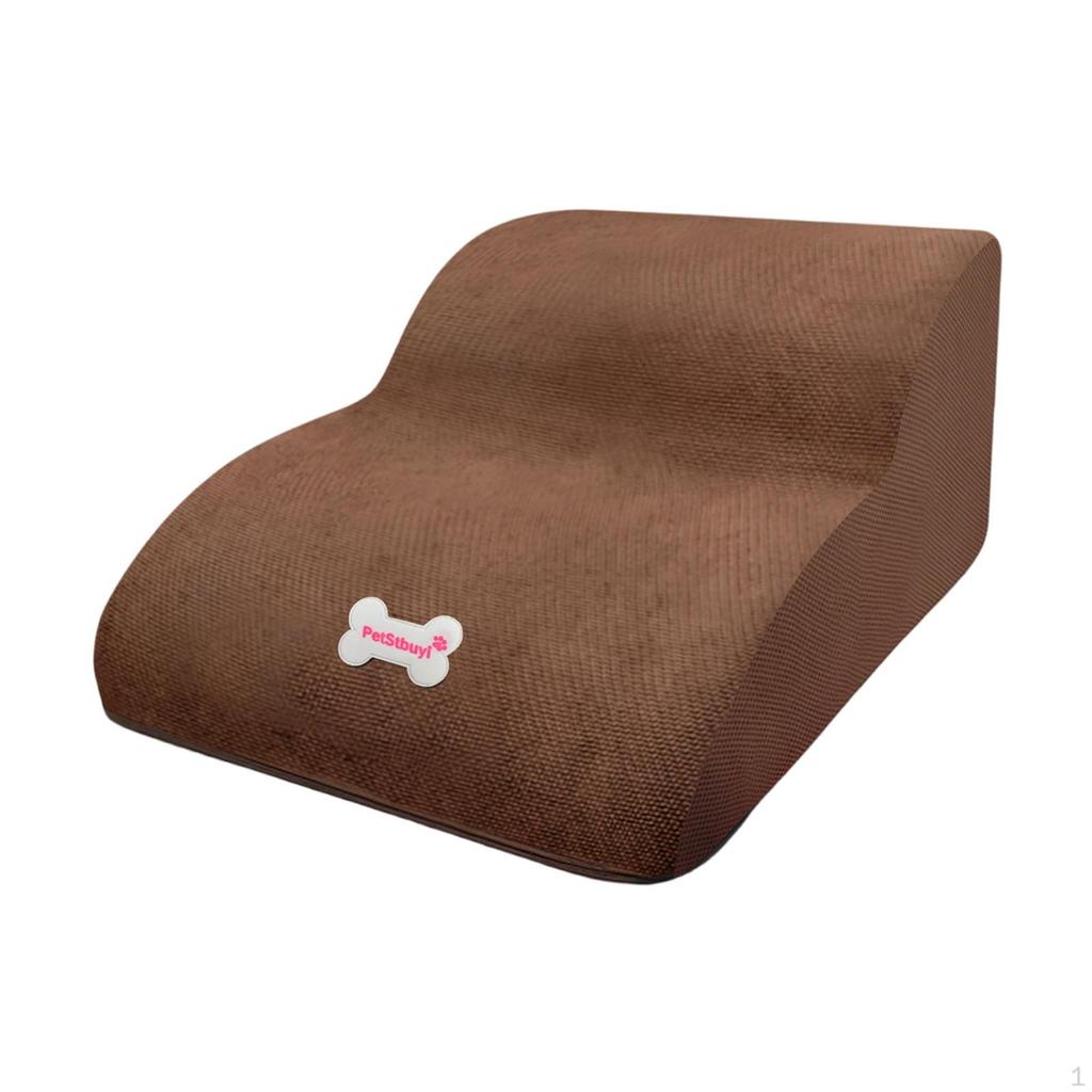 2 Step Dog Stairs Slope Stair Anti Slip Comfortable Removable Cover Multipurpose Gentle