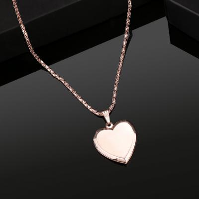 Pingente de coração com abertura em ouro rosa para mulheres