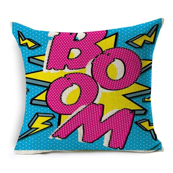 Cotton Linen Throw Pillow Cover American Pop Art Cushion Cover Pow Bang Wow Love Pineapple Modern Decorative Sofa Cushion Covers