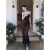 European and American Ins New Fashion Socialite Style Lace Strap Fishtail Skirt Sexy Backless Sling Artistic Style Dress