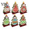 Holiday Countdown Activity Christmas DIY Rhinestone Painting Calendar, 25 Days Rotating Handmade Ornaments Tree Advent Wooden Tabletop Ornament