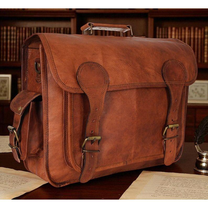 

Портфель для ноутбука из натуральной кожи ручной работы – Мягкий, прочный, настраиваемый рабочий портфель с латунной фурнитурой и молниями YKK 16 x 12 x 5 in