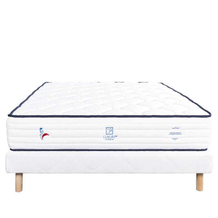 Mattress Set 160x200 Cm, Patriote, 27 Cm, Pocket Springs, Firm, Summer/winter Side + White Bed Base 13cm