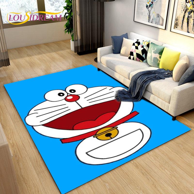 Doraemon Japanese Anime Cartoon Area Rug,Carpet Rug for Living Room Bedroom Sofa Doormat Decoration, Kid Play Non-slip Floor Mat