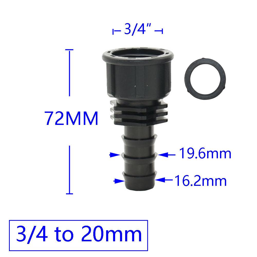 1/2 3/4 Female Male Thread To 1/2 3/4 1 Inch Garden Hose Barb Connector 16mm 20mm 25mm Plastic Hose Fitting 2 Pcs
