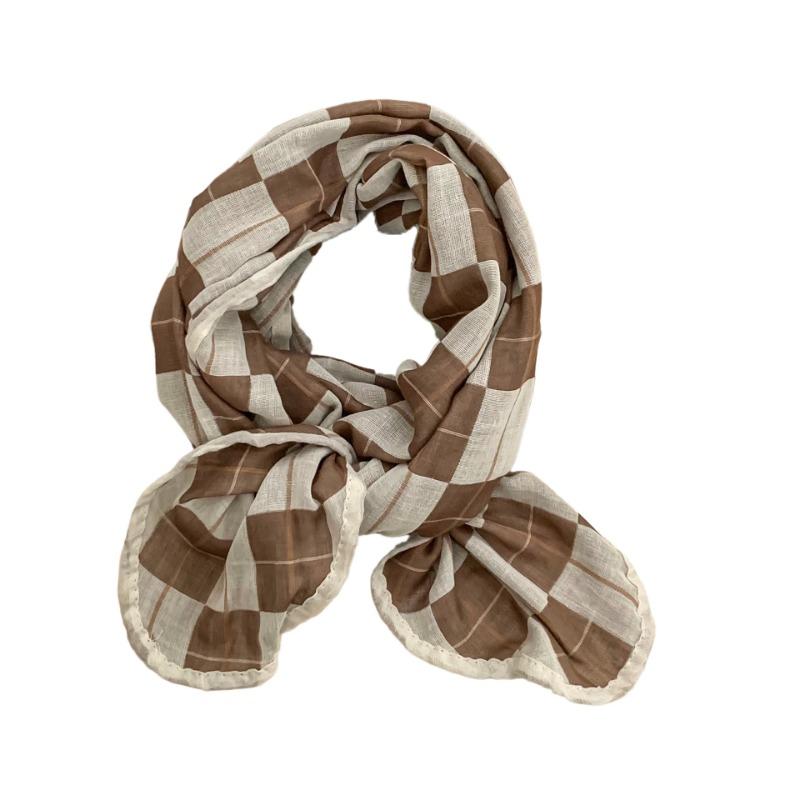 Scarf atmosphere winter versatile diamond long student warm double-sided knitted scarf shawl