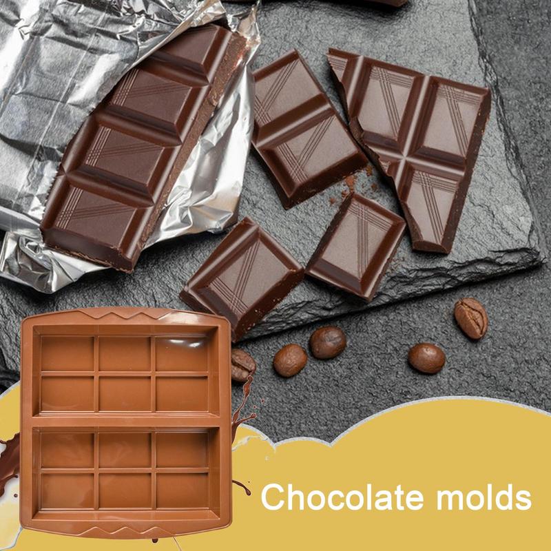 Chocolate Bar Silicone Mold Non-Stick Deep Silicone Mold Rectangular Chocolate Mold Stuffed Thick Baking Tool Break Apart Candy