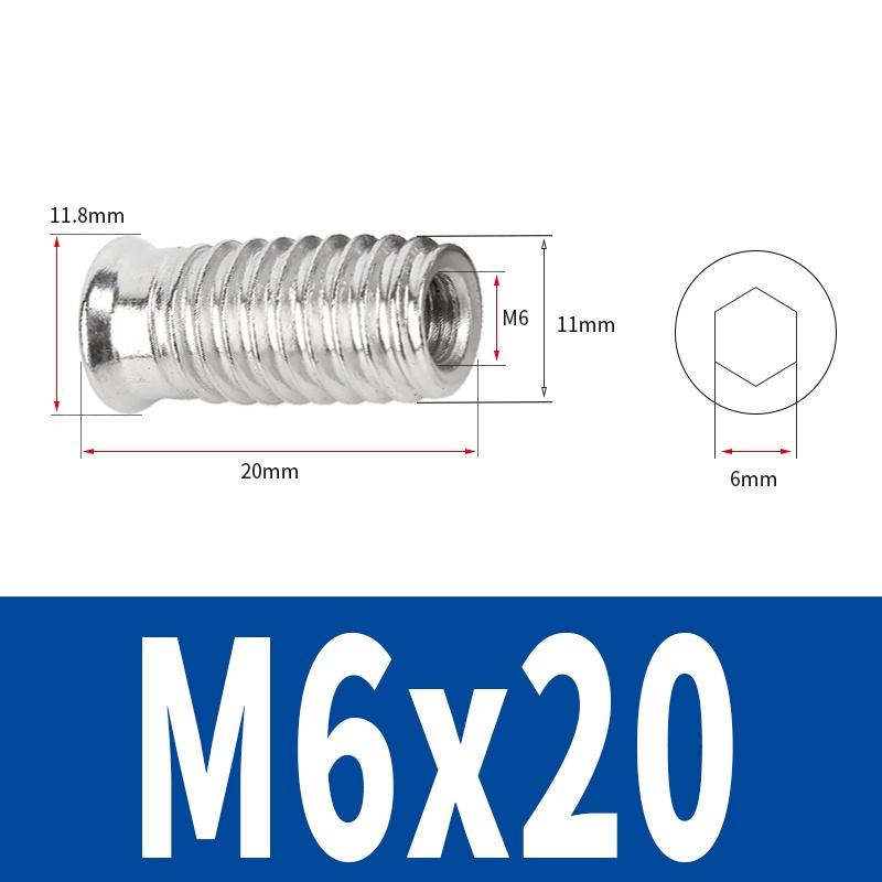 M4 M5 M6 M8 304 Stianless Steel Hex Socket Drive Insert Nuts Threaded For Wood Furniture