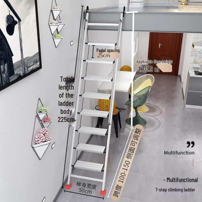 JINGGENG Household Aluminum Alloy Telescopic Attic Ladder