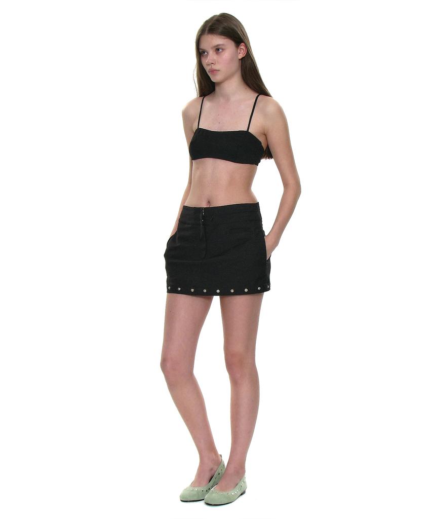 Partimento Woman Multiway Double Waist Transform Skirt_Black