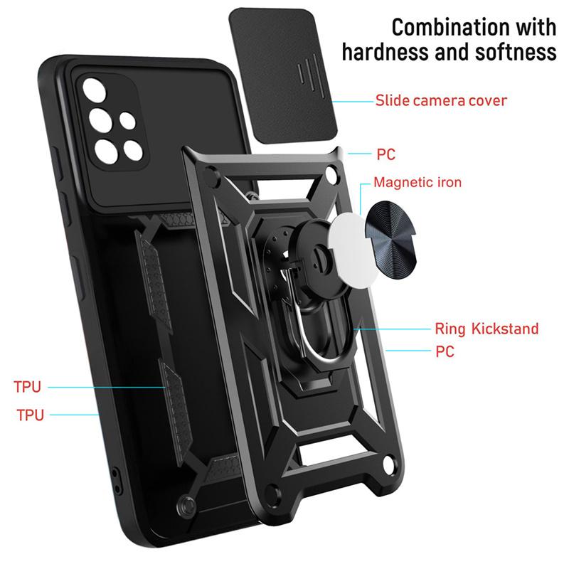 Armor Shockproof Case For Samsung Galaxy A21s A31 A51 A71 4G M51 M52 A04s Car Magnetic Holder Ring Stand Camera Protector Cover