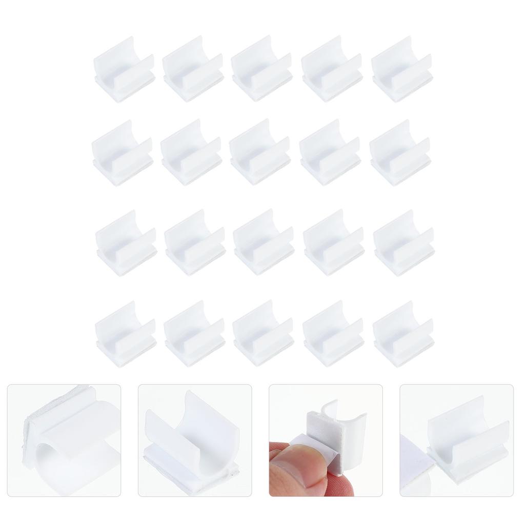 100 Pcs Pen Clip Buckle Whiteboard Holders for Notebook Pencil Clips Adhesive Desk Plastic Bracket