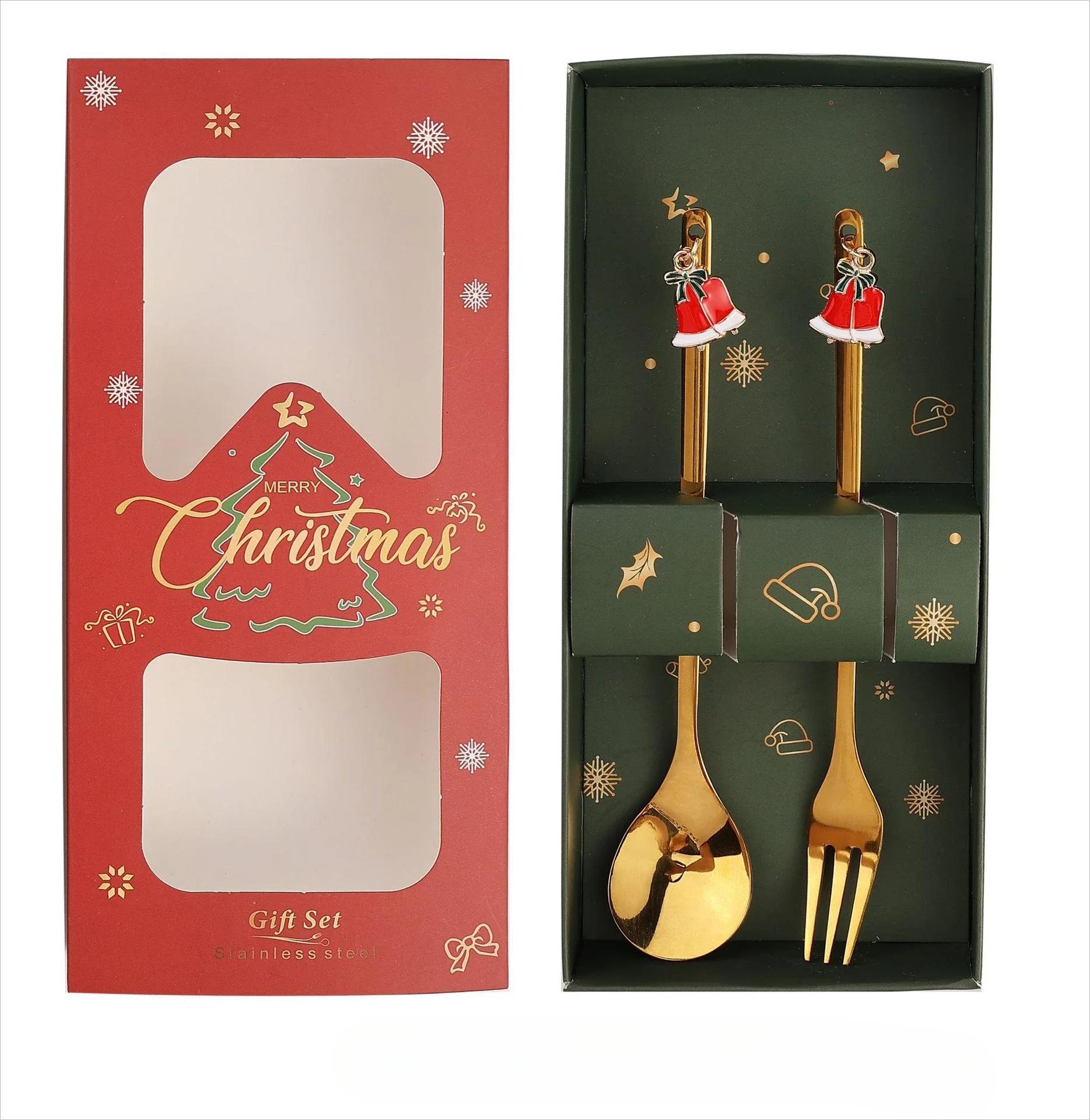 Christmas Spoon Sets Festive Santa Claus Figurine Dessert Spoons Reusable Decorative Tableware Sets Novelty Party Gift Supplies 1Set
