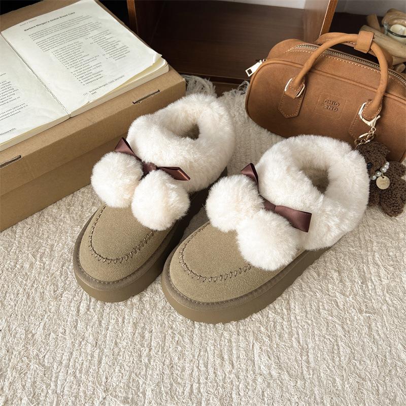 Snow Boots Women's 2025 Winter Thick-soled Cute Fluffy Women's Boots Piled Warm Short Boots Cotton Shoes New Soft-soled Short Boots