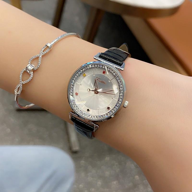 Fashion Red Belt Ladies Watch Women'S Wind Diamond Trend Personalized Girls Watch
