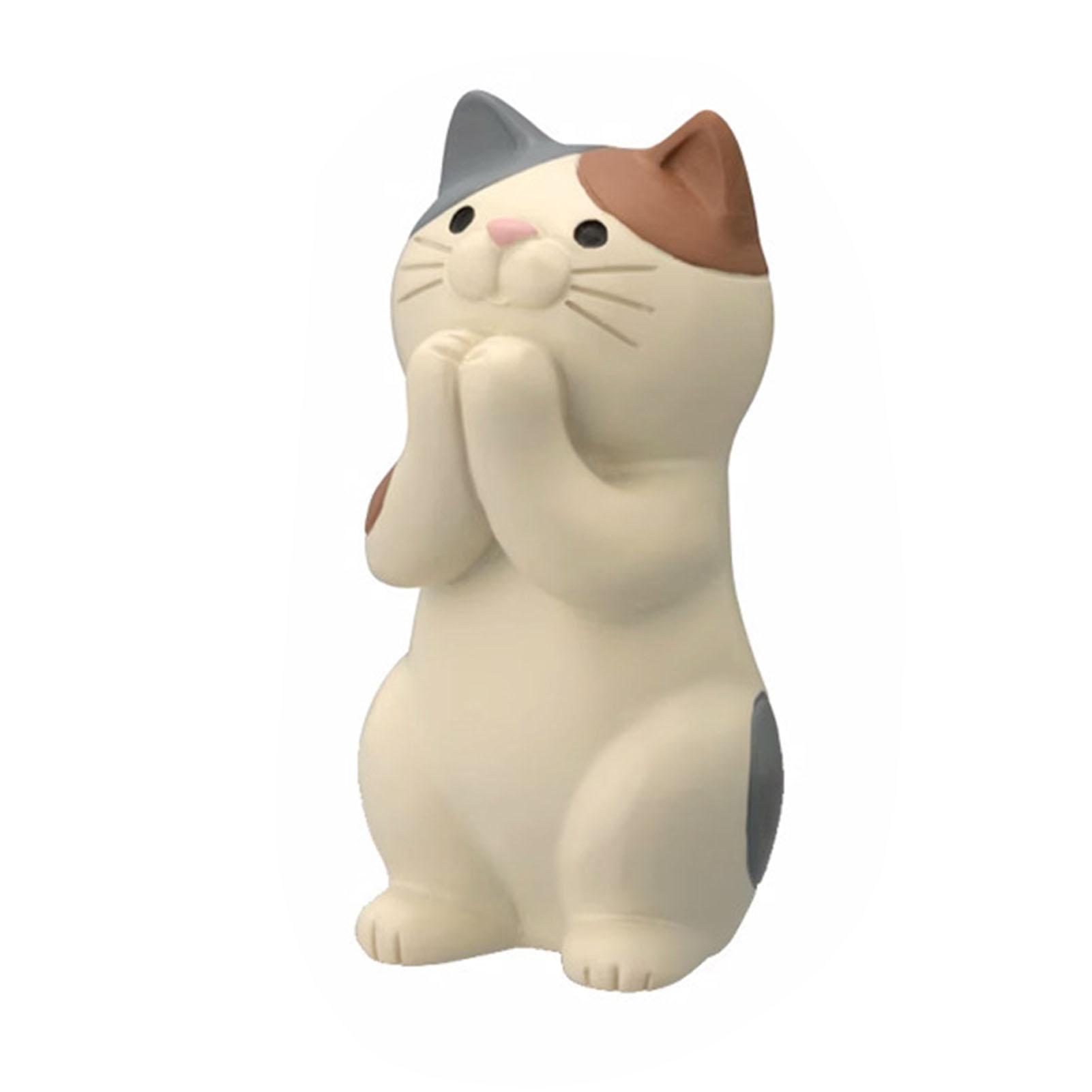 

Multifunctional Cat Ornament Cute Appearance Phone Tablet Glasses Pen Holder Desk Decoration Synthetic Resin Ornaments