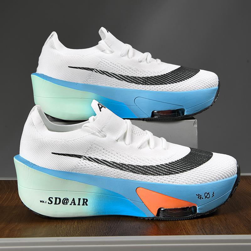 Summer new marathon running shoes racing carbon board running shoes male and female students physical test sports shoes outdoor sports