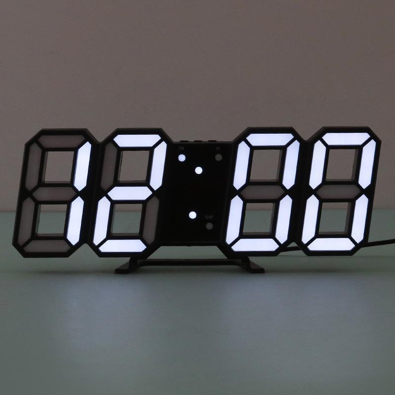 3D Digital Alarm Clock USB Plugged In Student Electronic Alarm Clock Multifunctional Night Light Clock Home Decoration Ornament