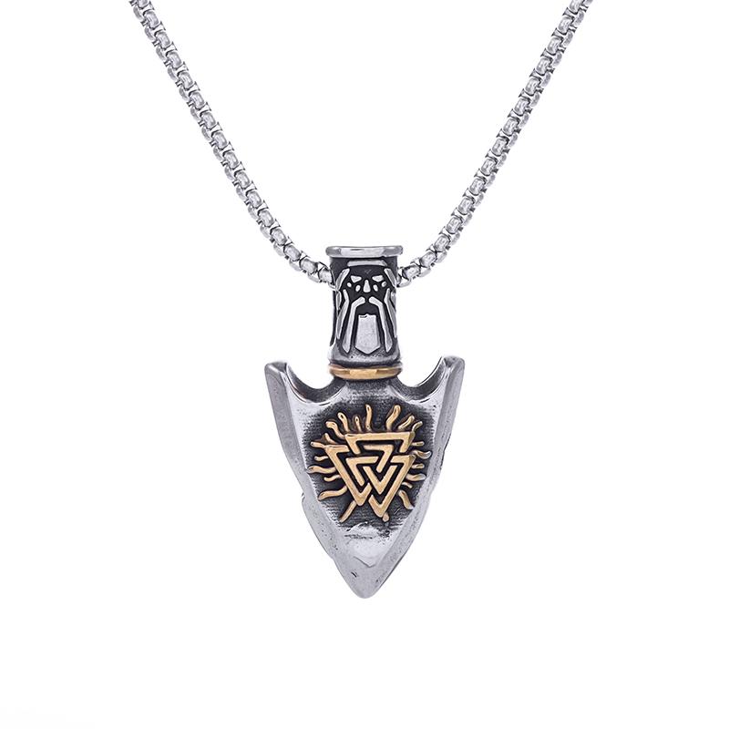 Vintage Nordic Celtic Thor Hammer Necklace Men\\\'s Amulet Silver Color Pendant  Jewelry Punk Necklace