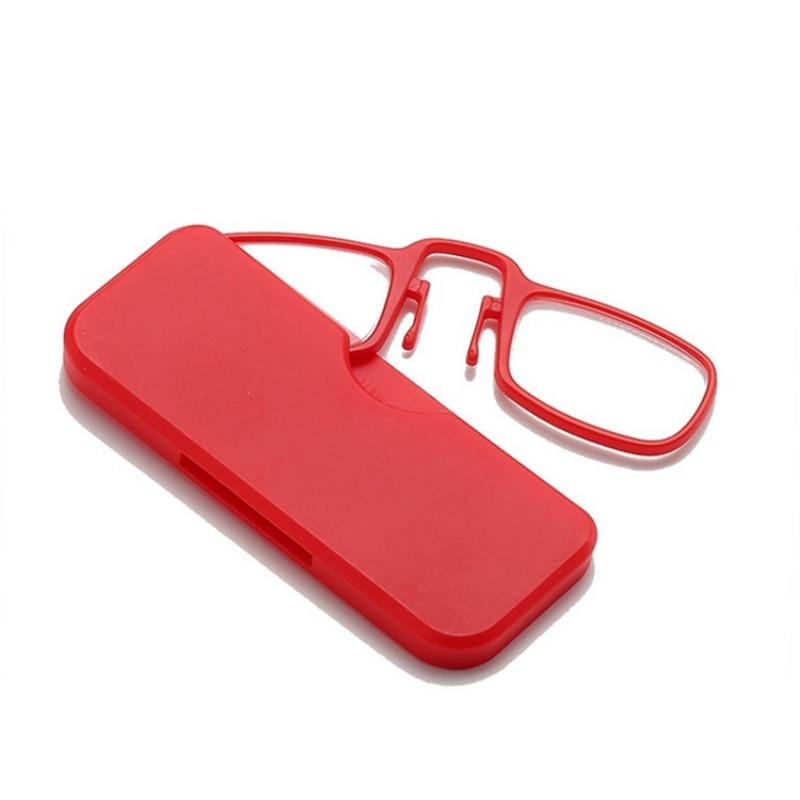 Stick On Phone Mini Clip Nose Bridge Reading Eyeglasses Ultra Thin Reading Glasses +10 +30Portable Presbyopic Eyewear With Case +1.0 +3.0