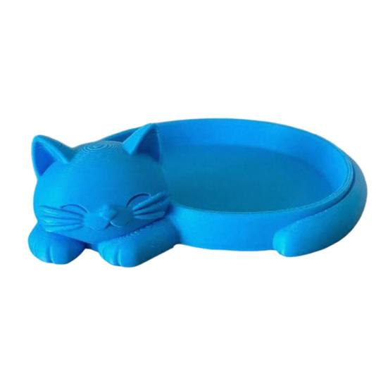 Storage Tray, 3D One-Piece Molding Seamless Polished Rounded Design Jewelry Holder, Cat Fishbone Design Jewelry Organizer for Rings Earrings