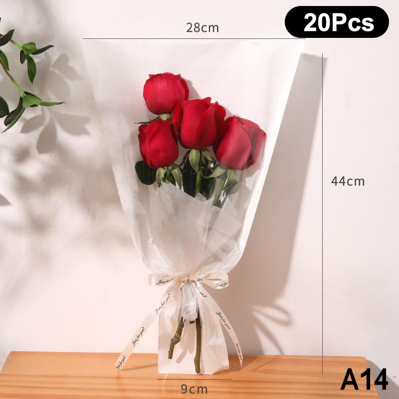 

20/30/50Pcs Colorful Flower Wrappers Transparent Bag For Bouquet Flower Wrapper Waterproof Diy Gift Flower Decoration A14