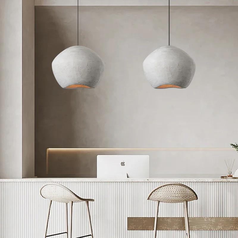 Nordic Minimalist Wabi-Sabi Art Pendant Lights Lustre Restaurant LED Chandelier Homestay Decor Bedroom Loft Hanging Ceiling Lamp