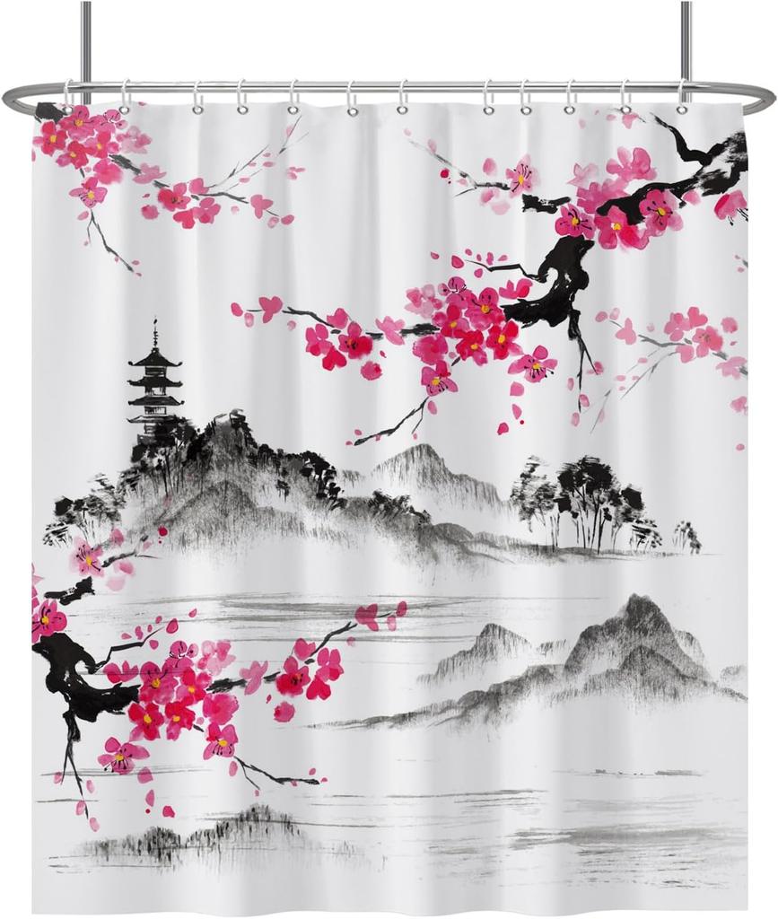 Black Grey Plant Leaves Shower Curtain Medieval Modern Abstract Bathroom Decorative Shower Curtain With Hooks 180X180Cm