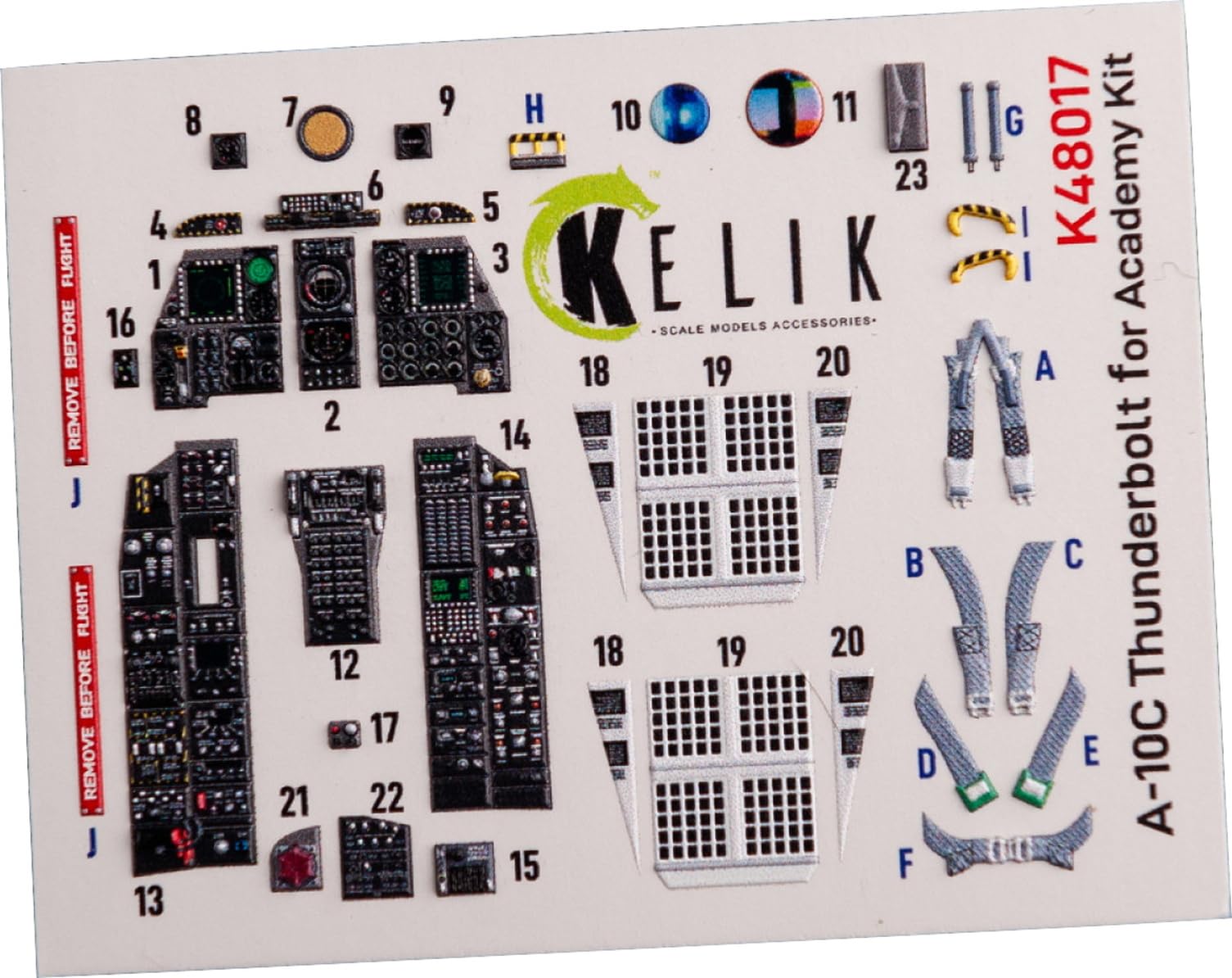 

Reskit Interior 3D Decal Пластиковая модель Decal RSKK48017 1/48 A-10C (Для Академии)