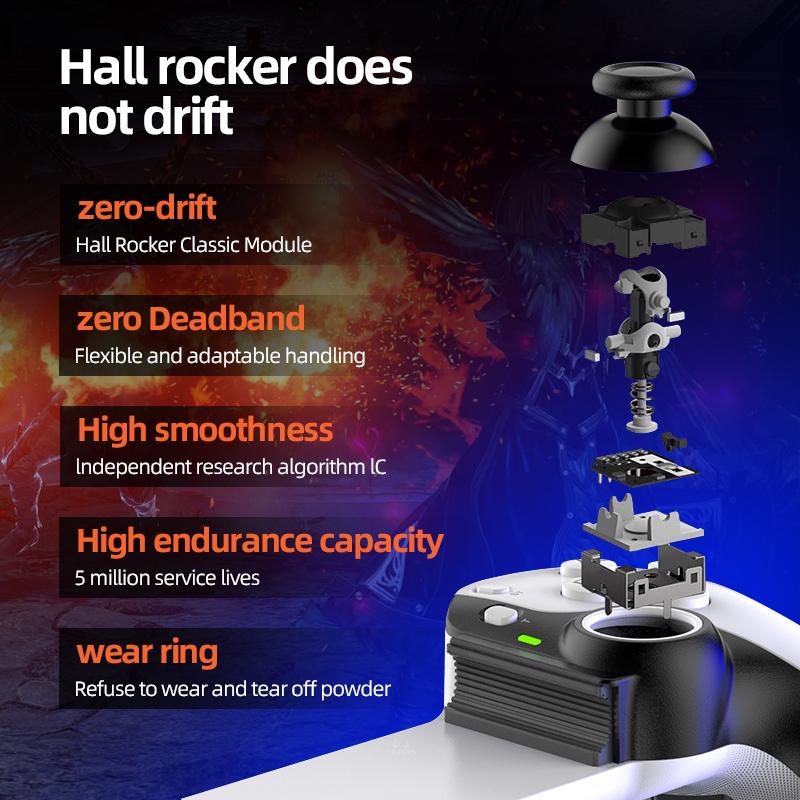 D9 BT 5.0 Wireless Telescopic Mobile Gamepad with Hall Joystick, Turbo and 6-Axis Gyro