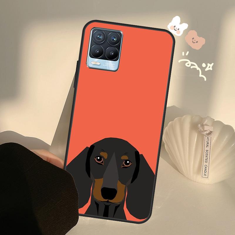 Cartoon Dachshund Sausage Dog Case For OnePlus 10 9 Pro 8T 9R Nord2 Cover For Realme GT Neo 2 3 GT Master 8i 9i 8 Pro