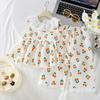 Girl Summer Floral Twopiece Outfit With Soft Polyester Fabric For Toddler Playwear