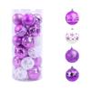 24pcs Shatterproof Painted Christmas Balls Pendant Christmas Tree Pendants  Holiday Party Ornament