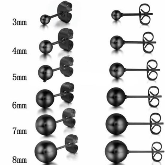 Fashion Unisex Silver Plated Ball Ear Stud Earrings Piercing Party Jewelry Gift