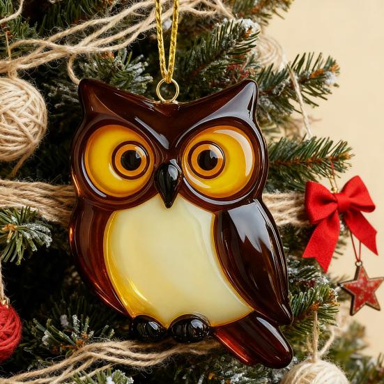 Ozdoba ptáčků z taveného skla Akrylový kolibřík Sova Sojka modrá Ledňáček Sýkorka Vánoční ozdoba na výzdobu vánočního stromku